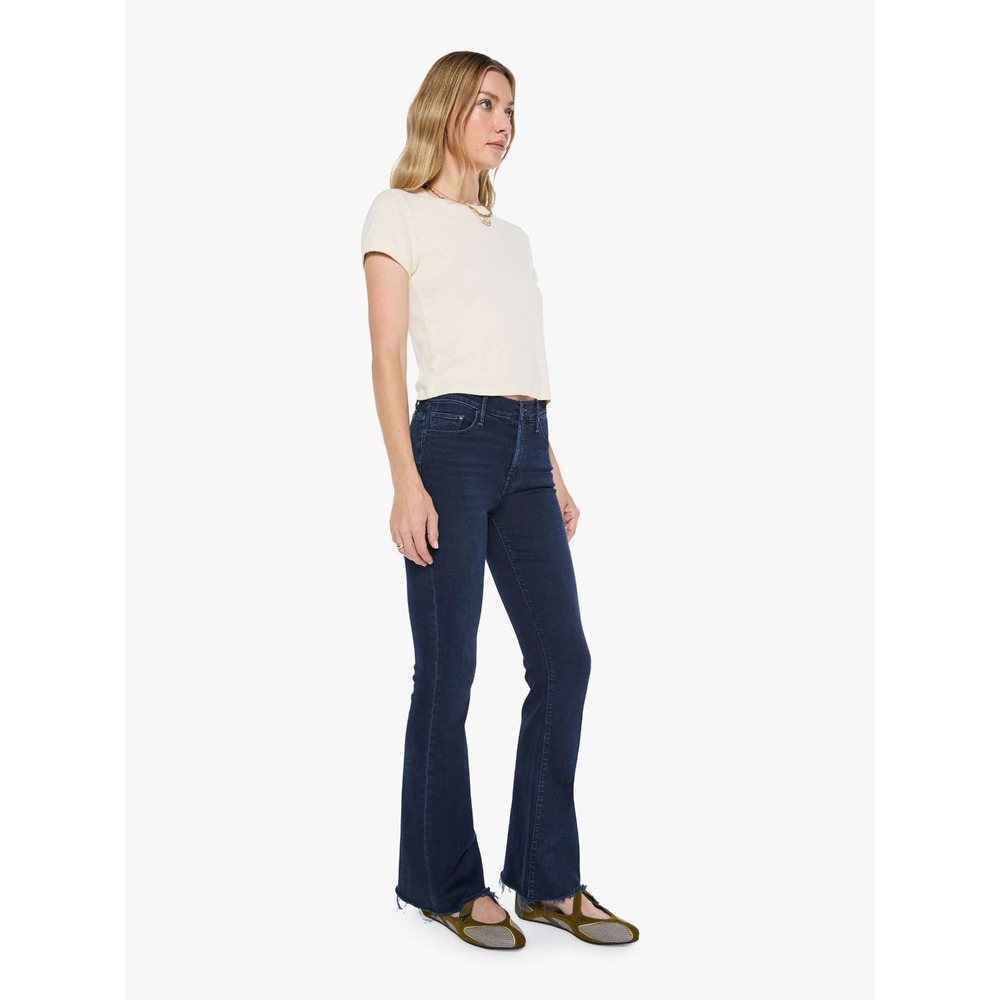 Mother The Weekender Fray Jeans in Chip Off My Shoulder Dark Blue Size 30
